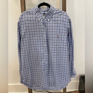 XL Polo Ralph Lauren Blue & White Checkered Button Down Shirt